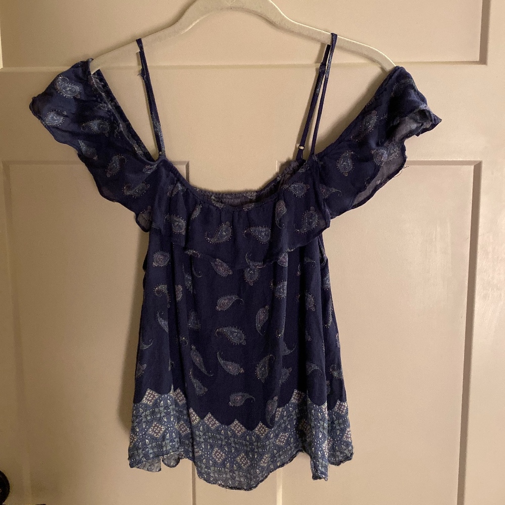 Off The Shoulder Paisley Top